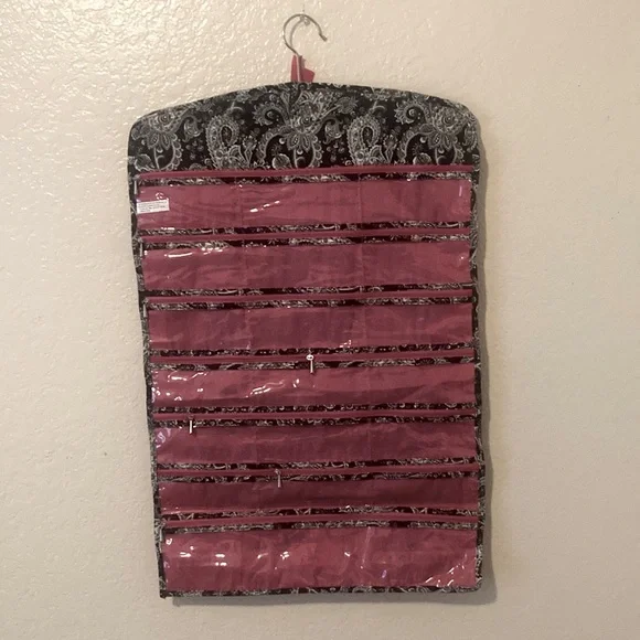 Pink and Black Hanging Jewelry Organizer - Picture 3 of 3